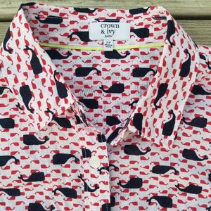 Crown & Ivy Petite Whale Blouse Size PP